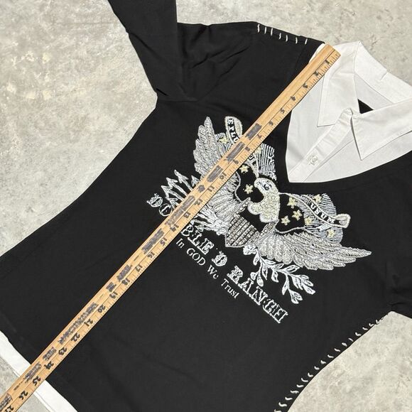 Double D Ranch Top Women Medium Patriotic Bald Eagle Embelished Western - Picture 4 of 10